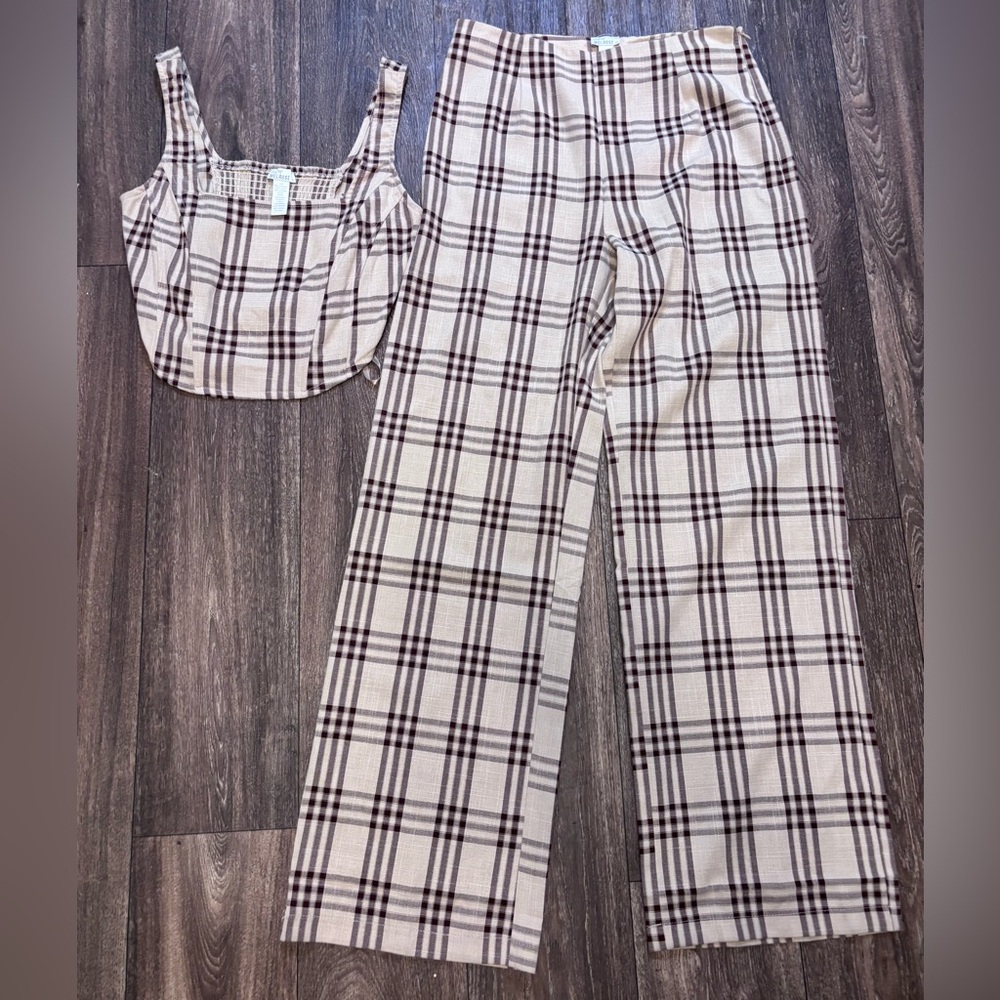 West of Melrose Plaid Set Sz Med-0210